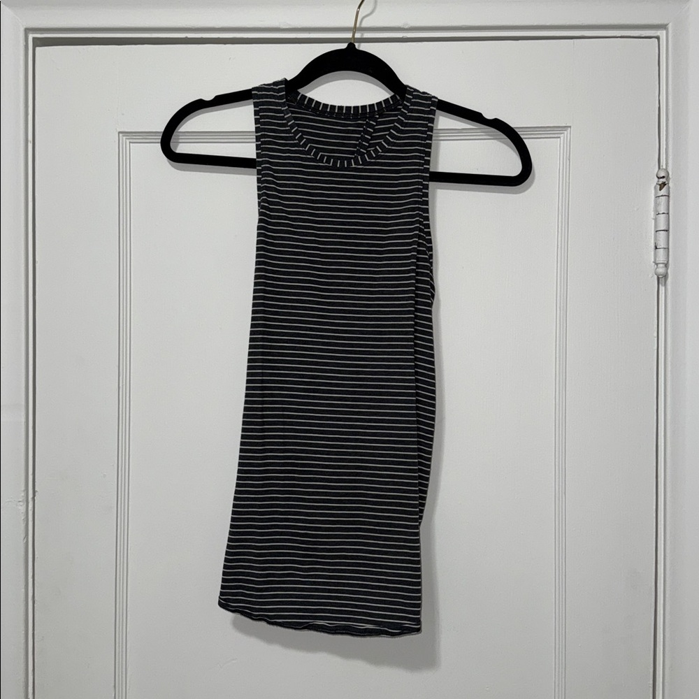 LULULEMON align Black and White Striped Sleeveless Top